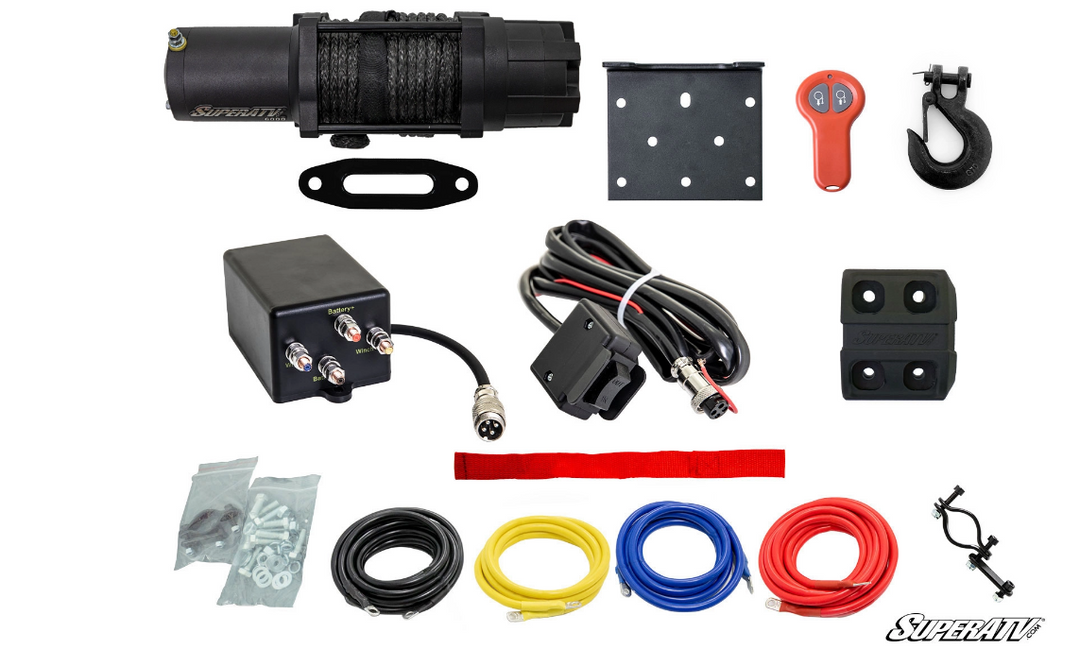 BUNKER INDUST Cabrestante Eléctrico De 6000 Libras De 12 V Impermeable Con Cuerda Sintetica Hawse Fairlead Kit Para Todoterreno Utv Atv Cabrestante BUNKER INDUST Cabrestante Eléctrico De 6000 Libras De 12 V Impermeable Con Cuerda Sintetica Hawse Fairlead Kit Para Todoterreno Utv Atv Cabrestante